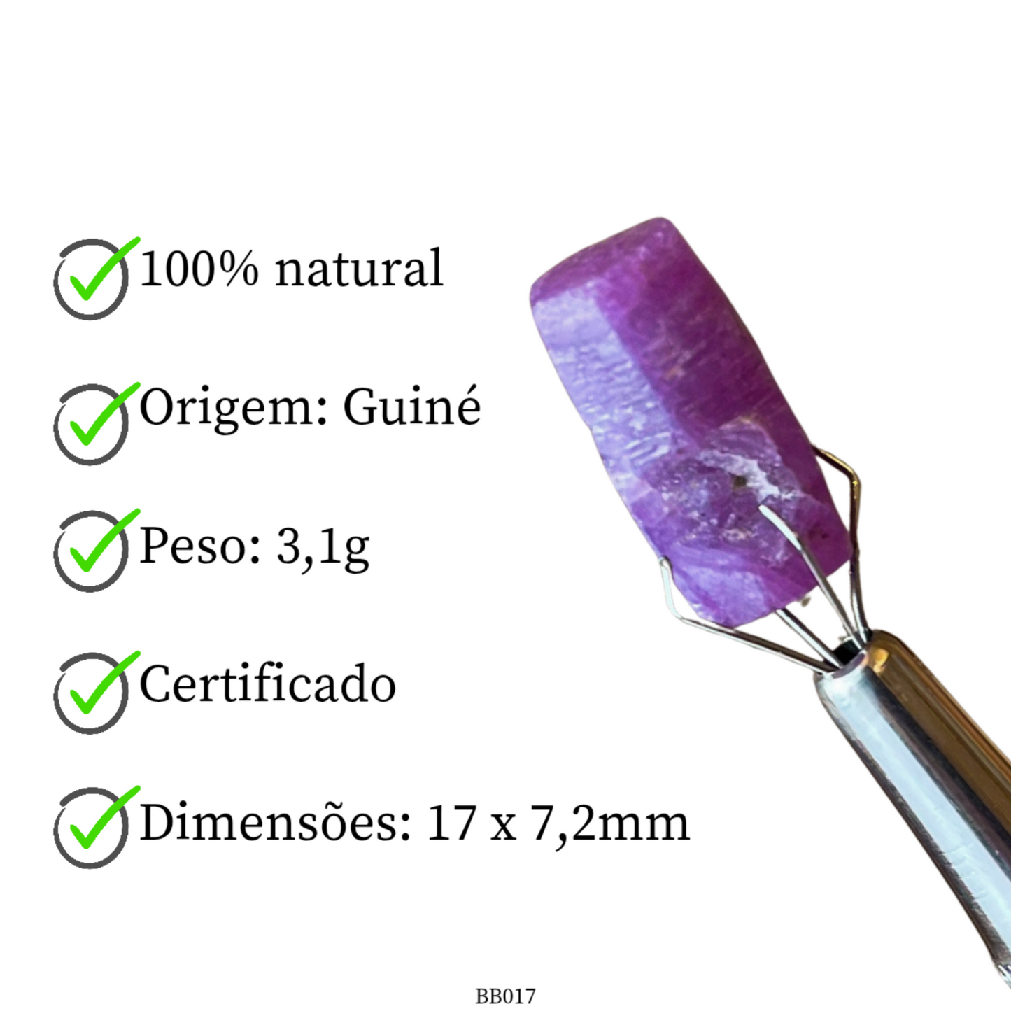 Cristal bruto de Rubi   3,1 g