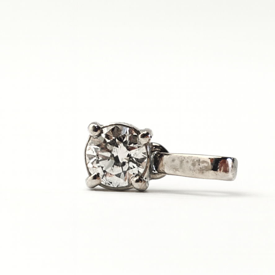 Pingente Ponto de Luz Ouro Branco 18K com Diamante Natural 25pts