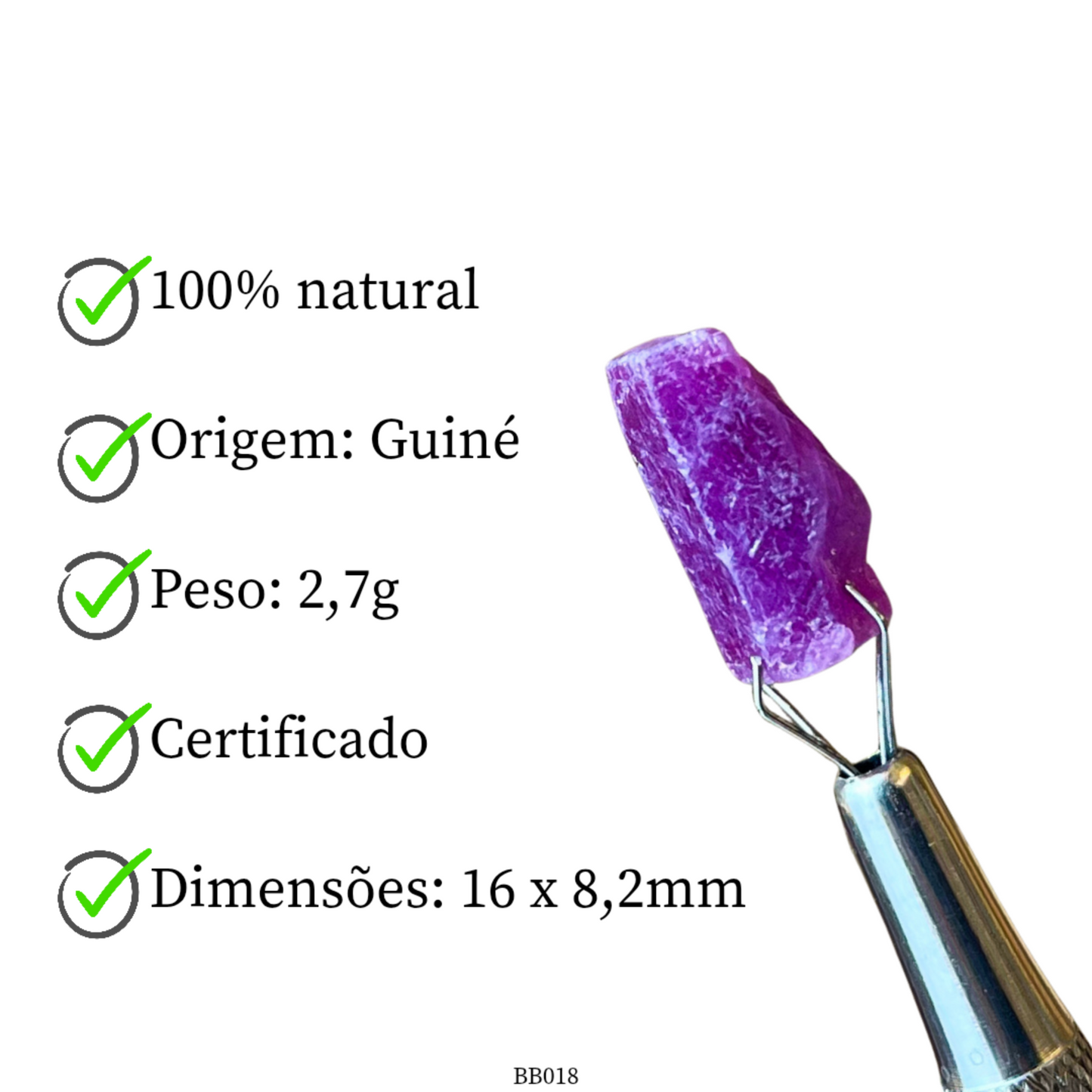Cristal bruto de Rubi   2,7 g