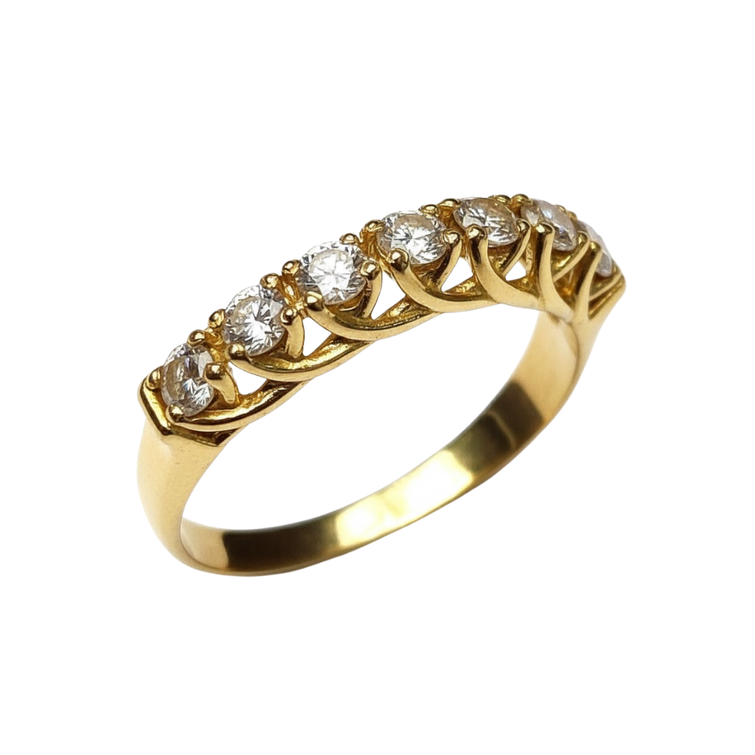 Anel Barroco em Ouro 18K com Diamantes Naturais (0,77 ct)