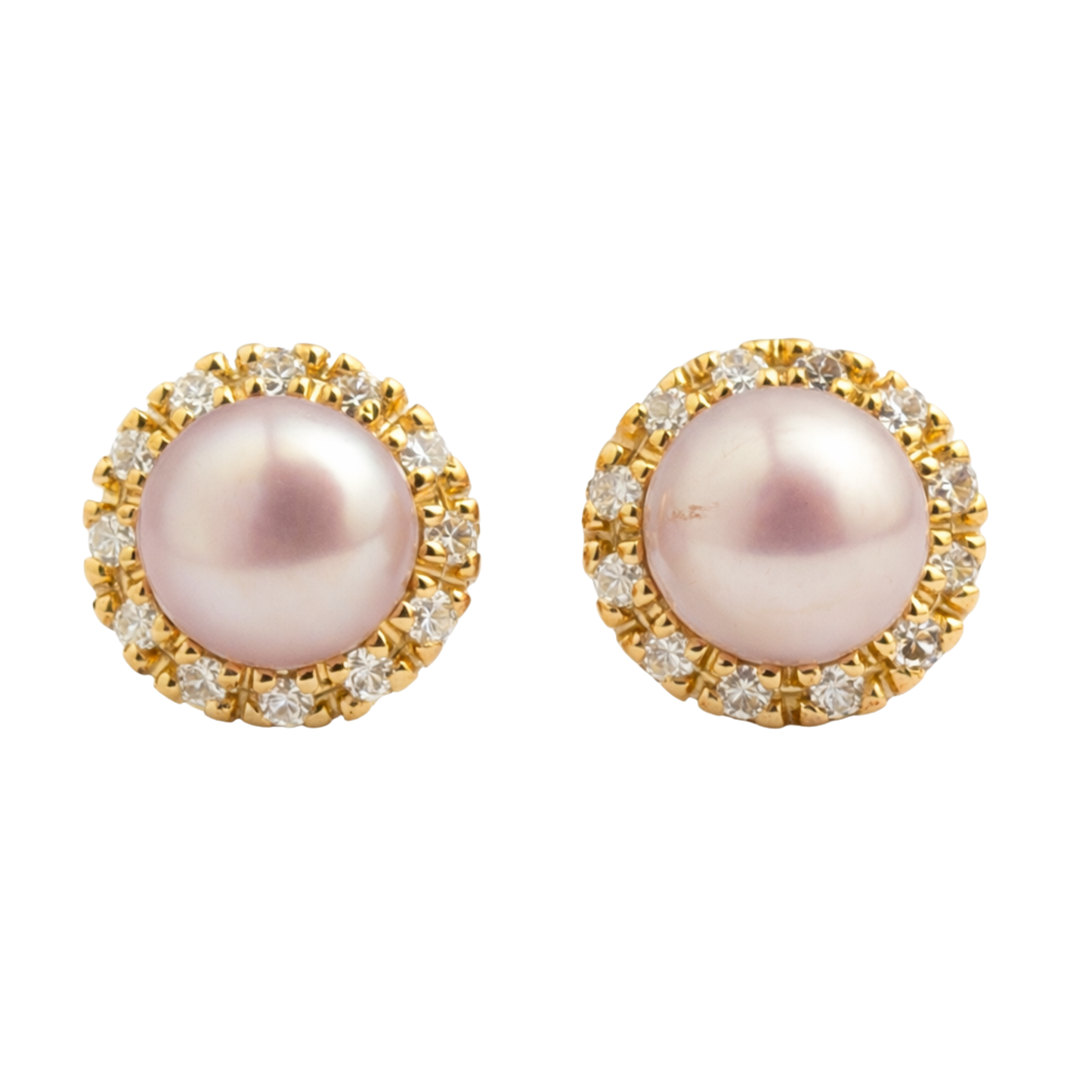 Brinco em Ouro Amarelo 18k com Pérolas Naturais e Zircônias