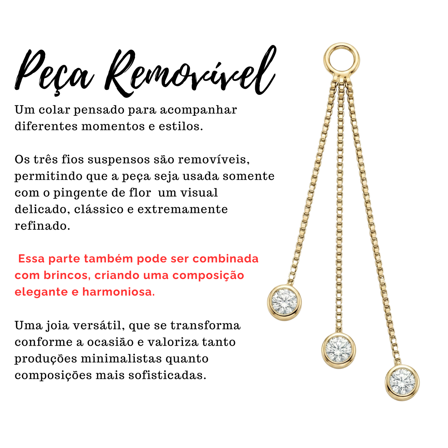 Colar Ouro Amarelo 18K com Diamantes Naturais – Pingente  Versátil