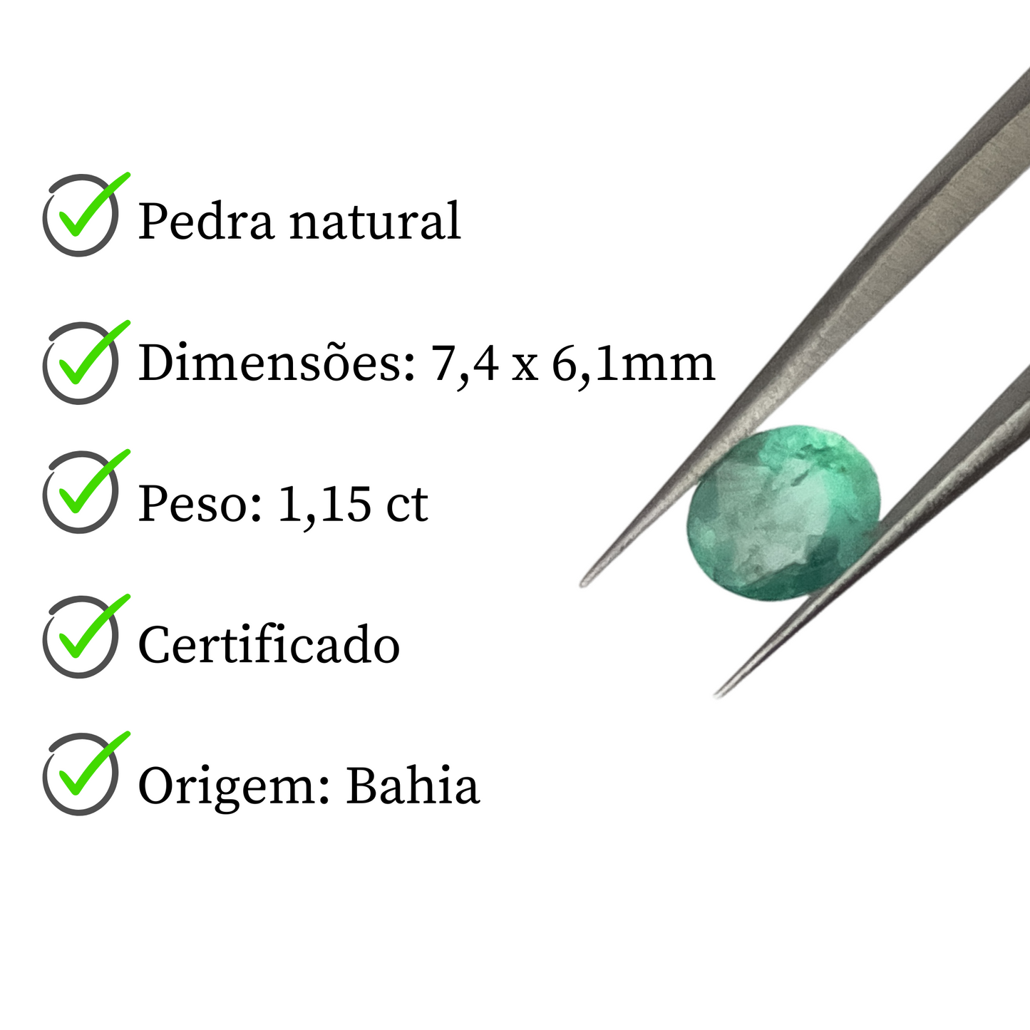 Esmeralda Natural Oval 1,15ct / 7 mm