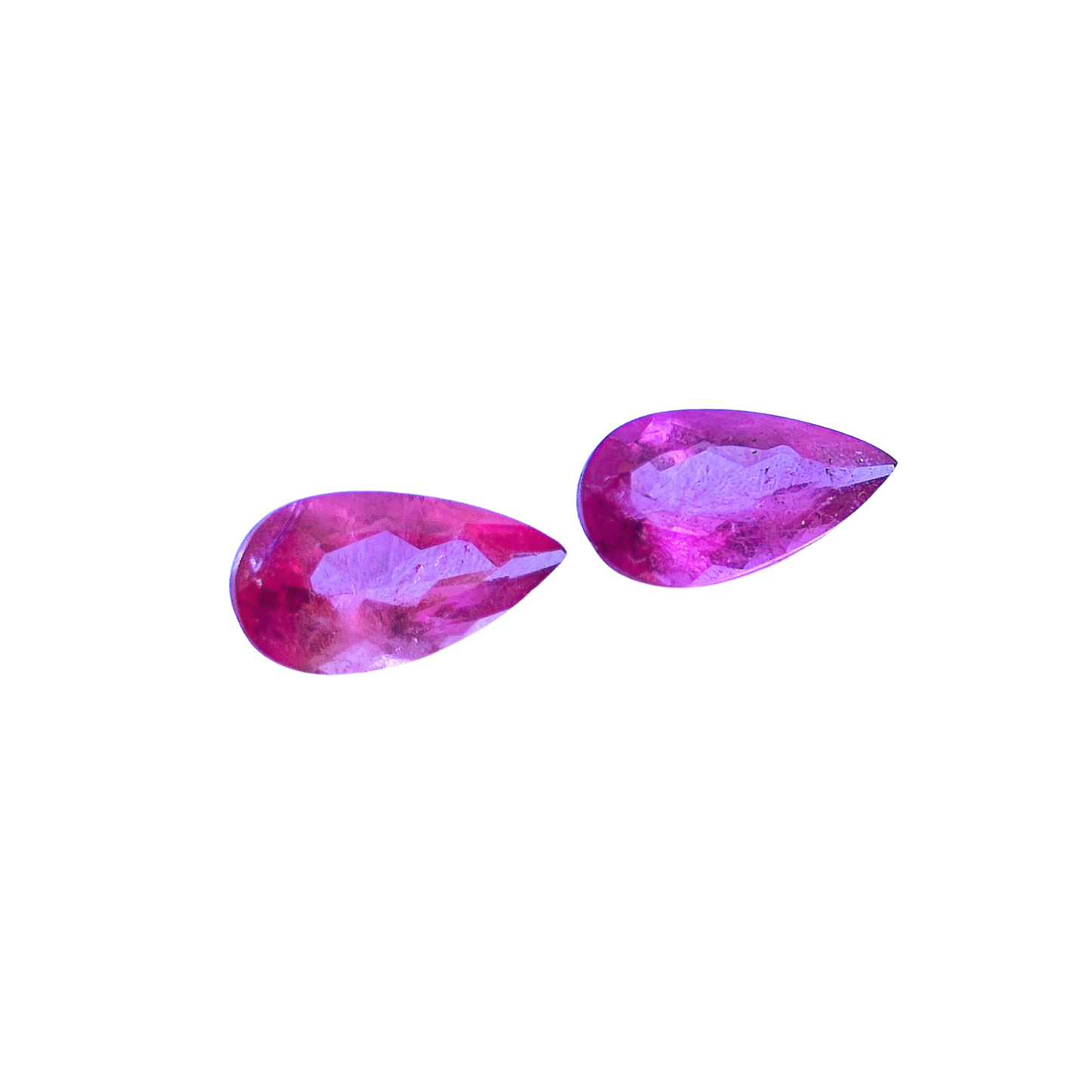 Par de Turmalina Rosa (Rubelita) Natural Lapidadas em Gota 2,47 ct / 9,5 x 4,5 mm