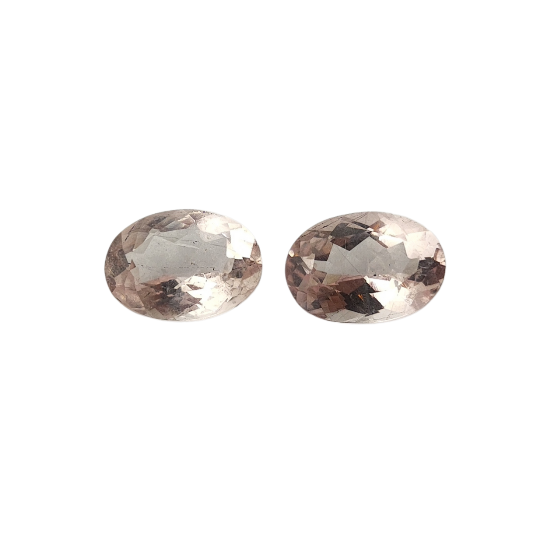 Par de Morganita Natural Oval - 11 x 8 mm - 6,65 ct