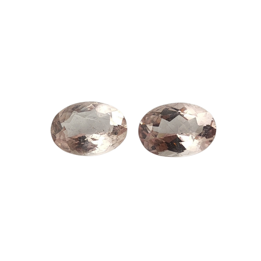 Par de Morganita Natural Oval - 11 x 8 mm - 6,65 ct