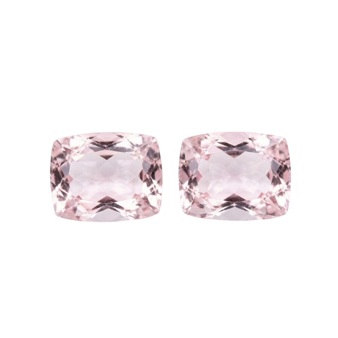 Par de Morganita Natural Retangular    - 9 x 7  mm - 3,82  ct ( o par)