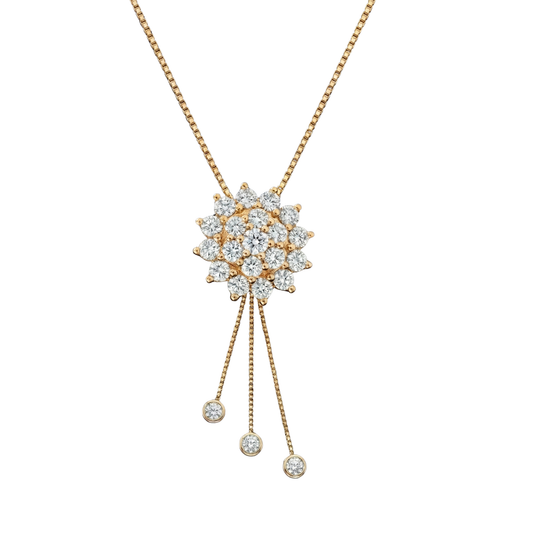 Colar Ouro Amarelo 18K com Diamantes Naturais – Pingente  Versátil