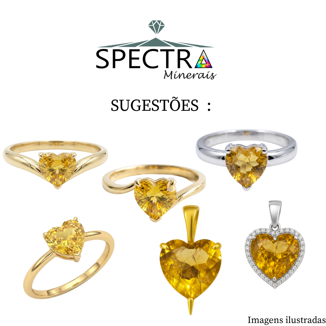 Topázio Imperial  Amarelo Natural -Coração - 8 mm - 2,20 ct