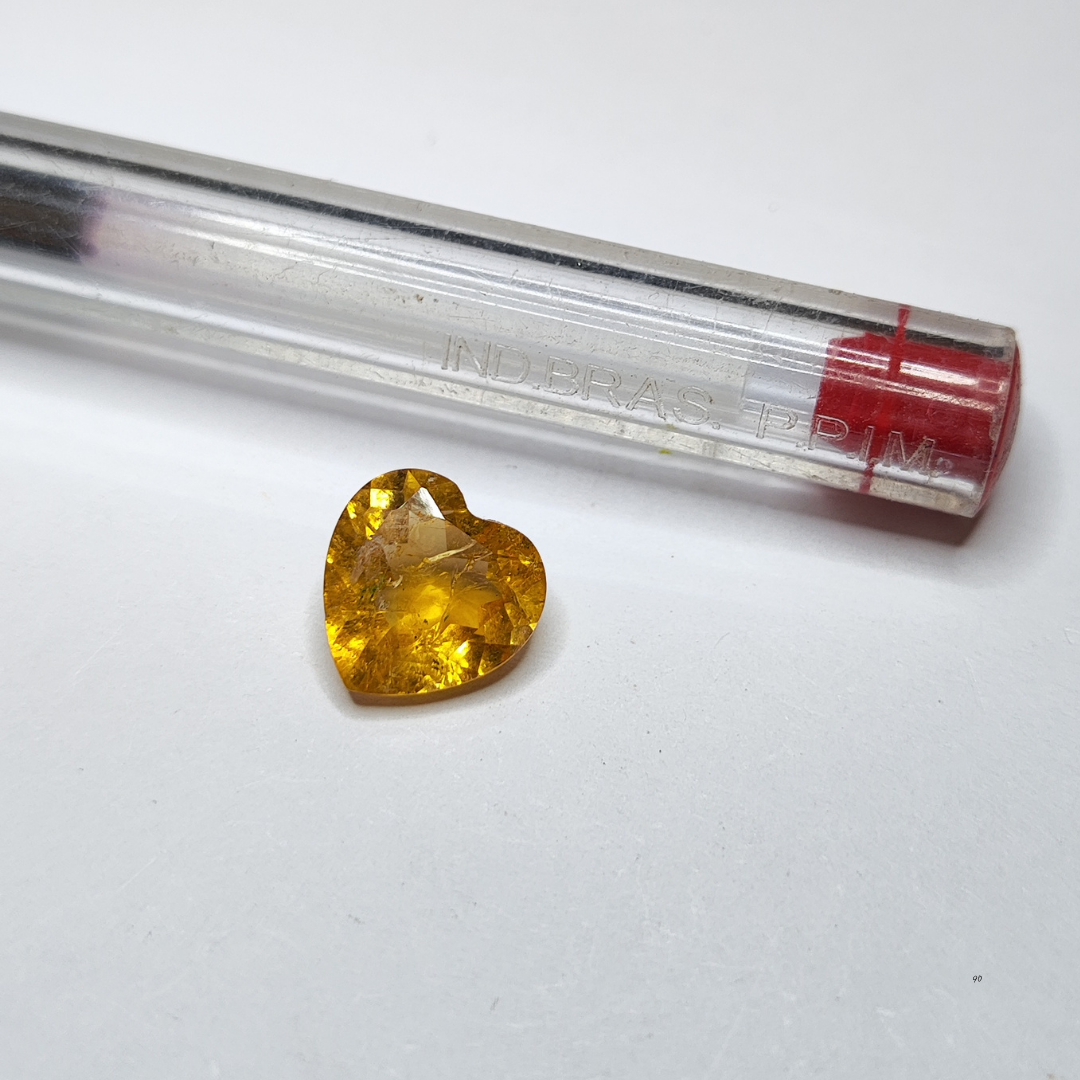 Topázio Imperial  Amarelo Natural -Coração - 8 mm - 2,20 ct