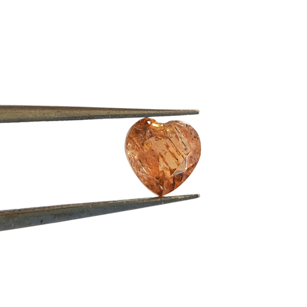 Topázio Imperial Rose Natural -Coração - 6,5 mm - 1,16 ct