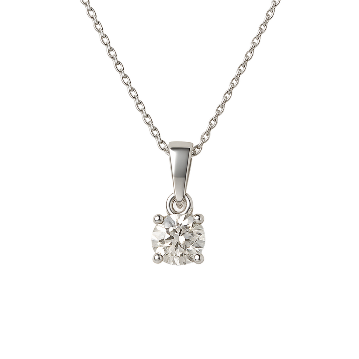 Pingente Ponto de Luz Ouro Branco 18K com Diamante Natural 25pts