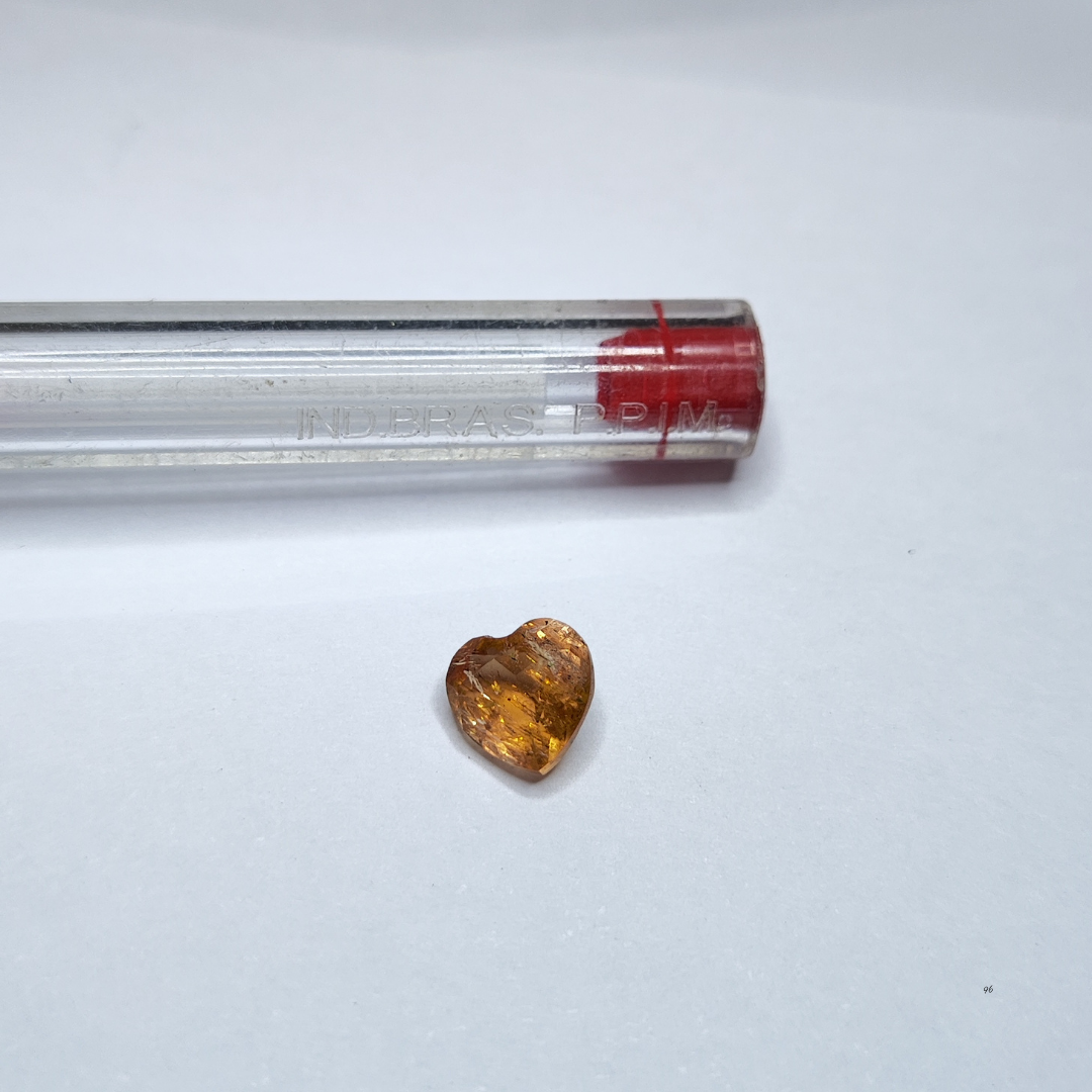 Topázio Imperial Rose Natural -Coração - 6,5 mm - 1,16 ct