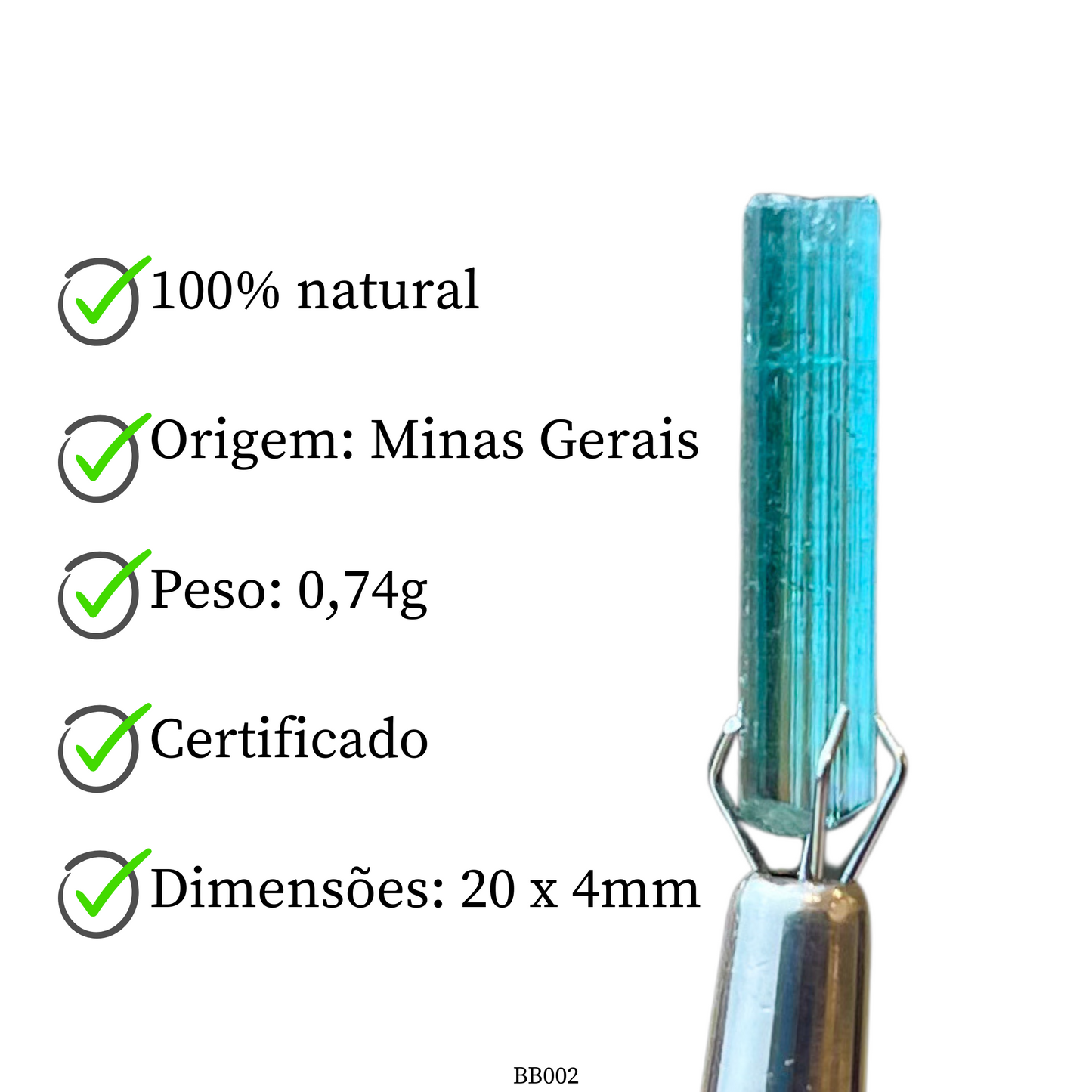 Turmalina Azul bruto 0,74g