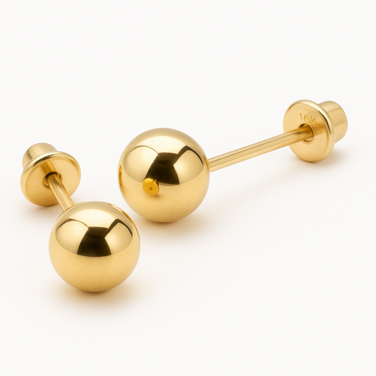 Brinco infantil ouro 18k (4mm)