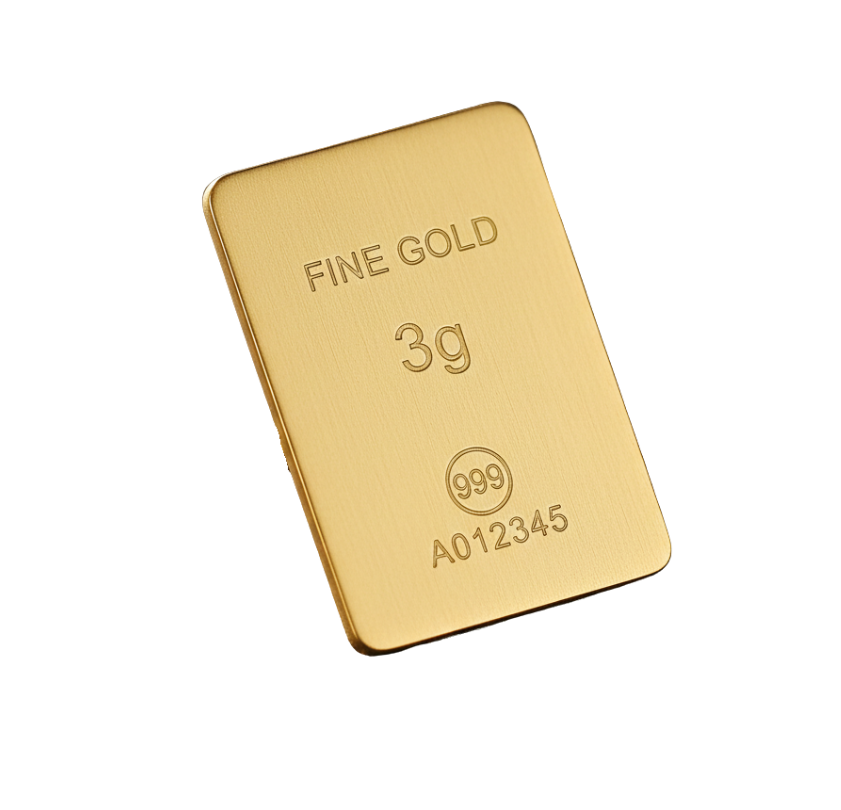 Barra de ouro 999 - 3 gramas