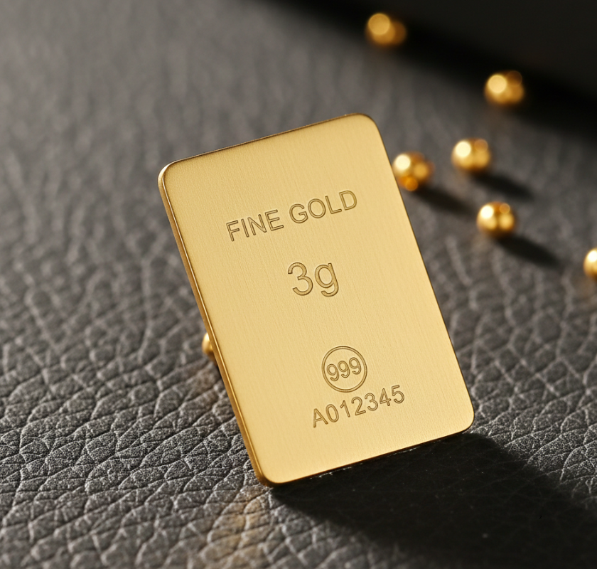Barra de ouro 999 - 3 gramas