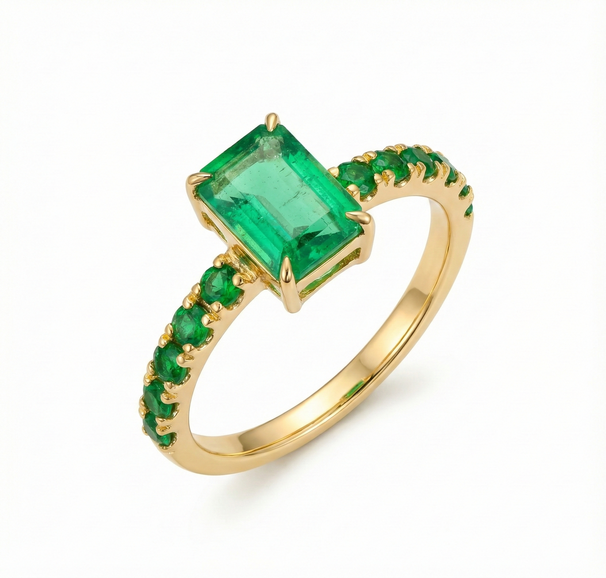 Anel Buisson em Ouro 18K com Esmeraldas Naturais