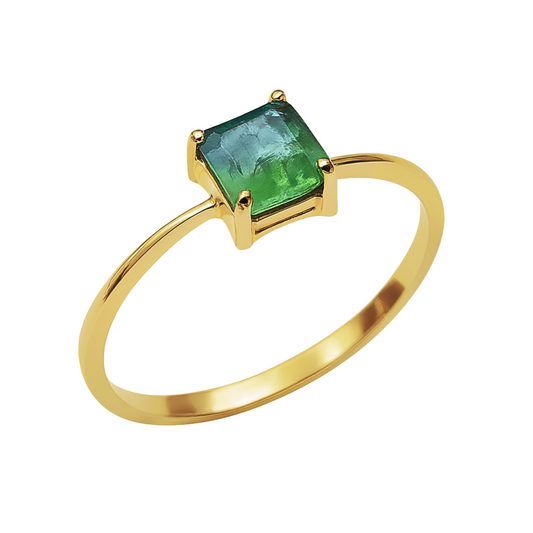 Anel de ouro 18K com Esmeralda Natural