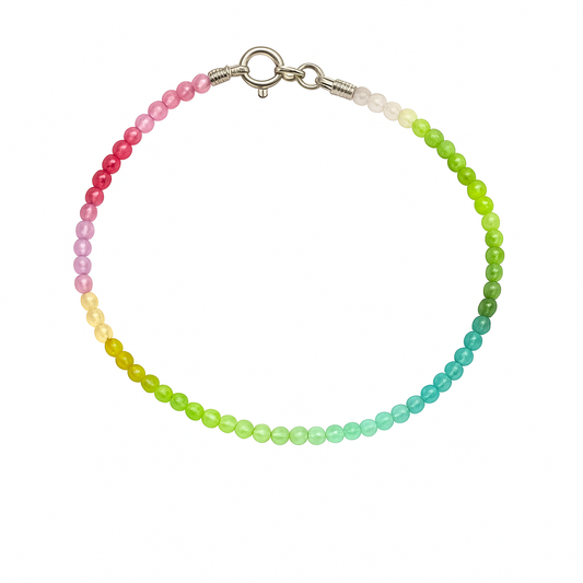 Pulseira Rainbow: Turmalina Melância em Prata