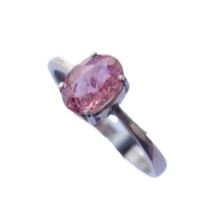 Anel de Prata 950 com Turmalina Rosa Natural
